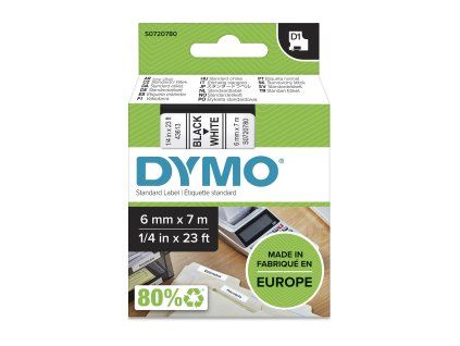 DYMO Páska 43613 6x7 černá na bílé