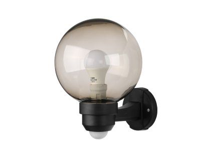 PANLUX Svítidlo PARK S 60W E27 kouřová černá s čidlem IP33