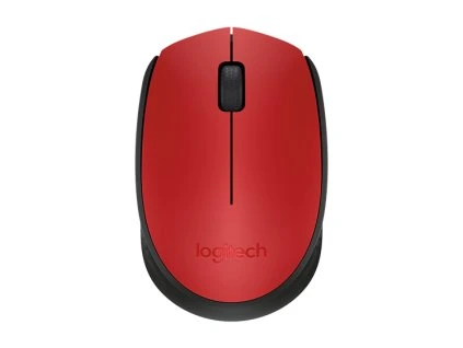 Logitech M171/Kancelářská/Optická/1 000 DPI/Bezdrátová USB/Černá-červená