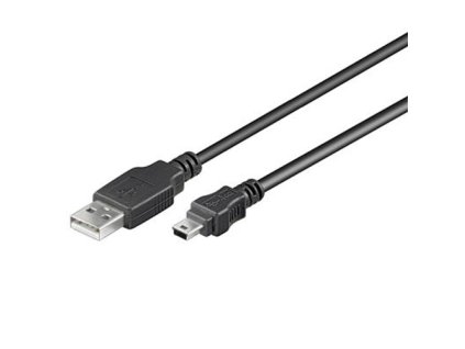 Kabel PremiumCord USB 2.0 - Mini USB 5pin M/M 1m, černý