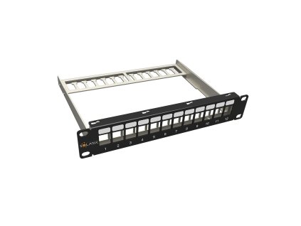 Patch panel Solarix modulární neosazený 10" 12 portů, černý 1U