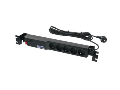 Datacom ACAR 19" Rozvodný panel 5x230V 1,5U CZ 3m kabel černý