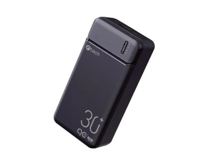 C-TECH Powerbanka 30000mAh, Li-Pol, 20W, USB-C/USB-A/micro USB/PD/Quick charge