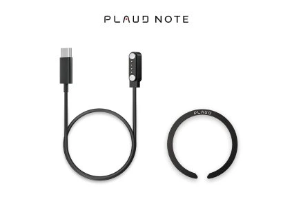 PLAUD NOTE Accessory Kit Black - Nabíječka a magnetický clip, černá