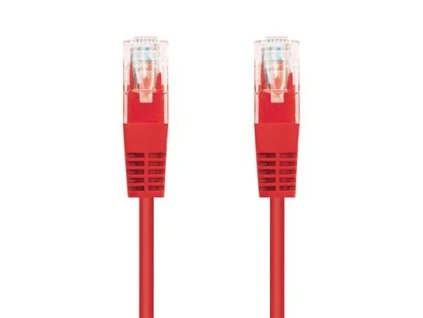 Kabel C-TECH patchcord Cat5e, UTP, červený, 5m