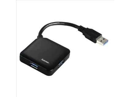 USB hub Hama USB 3.0 na 4x USB 3.0 , černý