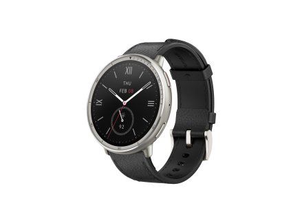 Amazfit Active 2 NFC Black Leather Round Front Lef s