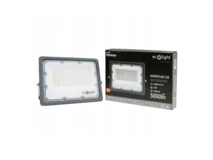 54910 led reflektor 50w 4000k 5000lm ip65 cerny neutralni bila