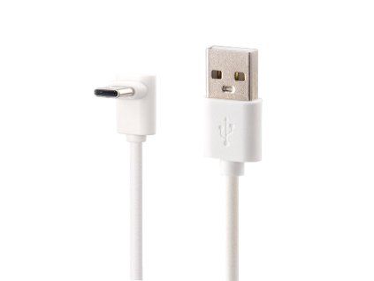 PremiumCord USB C-USB A, zahnutý, bílý, 50 cm