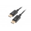 LANBERG připojovací kabel DisplayPort 1.2 M/M, 4K@60Hz, délka 3m, černý, se západkou, zlacené konektory