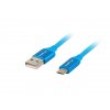 LANBERG Micro USB (M) na USB-A (M) 2.0 kabel 1m, modrý, rychlé nabíjení 3.0