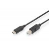 Digitus Připojovací kabel USB typu C, typ C na B M/M, 1,8 m, 3A, 480 MB, verze 2.0, bl