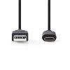 Nedis CCGB61650BK10 - USB-C™ 3.2 Kabel 2. Generace | Typ-C Zástrčka - A Zástrčka | 1 m | Černá barva