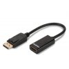 Digitus Adaptérový kabel DisplayPort, DP - HDMI typ A M / F, 0,15 m, s blokováním, kompatibilní s DP 1.1a, CE, bl