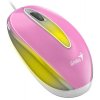 Genius DX-Mini / Myš, drátová, optická, 1000DPI, 3 tlačítka, USB, RGB LED, růžová