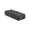Natec Mantis 2 aktivní rozbočovač s funkcí nabíjení 4x USB 3.0 HUB, vypínač, napájecí adaptér