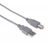 Kabel USB 2.0 A-B, 5 m, šedý
