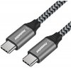 PremiumCord Kabel USB 3.2 Gen 1 USB-C male - USB-C male, bavlněný oplet, 1,5m