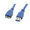 LANBERG Micro USB (M) na USB-A (M) 3.0 kabel 0,5m, modrý