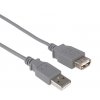 PremiumCord USB 2.0 kabel prodlužovací, A-A, 20cm, šedá