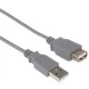 PremiumCord USB 2.0 kabel prodlužovací, A-A, 3m, šedá