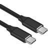 Kabel USB-C M/M , 240W 480Mbps černý bavlněný oplet, 0,5m