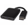 PremiumCord MST adaptér DisplayPort 1.2 - 2x HDMI, rozšíření+zrcadlení+2 obrazy, 4K*2K@60Hz