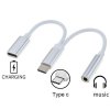 PremiumCord Převodník USB-C na audio konektor jack 3,5mm female + USB typ C konektor pro nabíjení