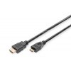 Digitus HDMI 1.3 / 1.2 (C to A) připojovací kabel 2 m, pozl. kontakty, Ultra HD 24p