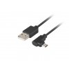 LANBERG micro USB (M) na USB-A (M) 2.0 kabel 1,8m, černý, micro oboustranný samec pravoúhlý levý/pravý