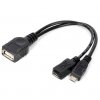 Kabel PremiumCord USB redukce USB A/female+Micro USB/female - Micro USB/male OTG