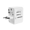 Adaptér FIXED Cestovní pro EU, UK a USA/AUS, s 3xUSB-C a 2xUSB výstupem, GaN, PD 65W, bílý