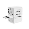 Adaptér FIXED Cestovní pro EU, UK a USA/AUS, s 3xUSB-C a 2xUSB výstupem, GaN, PD 65W, bílý