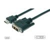 Digitus Adaptérový kabel HDMI, typ A-DVI (18 + 1) M / M, 3,0 m, Full HD, bl