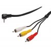 PremiumCord Video + Audio kabel, stereo 3.5mm 4 pinový - 3x CINCH RCA stíněný, M/M, 1,5m