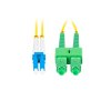 LANBERG optický patch cord SM LC/UPC-SC/APC duplex 0.5m LSZH G657A1 průměr 3mm žlutá