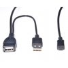 Kabel USB A/female+USB A/male - Micro USB/male OTG