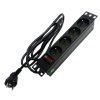 Napájecí lišta do racku Alantec 22.5086 1U 10" 4 zásuvky, vypínač, 1,8m , černá