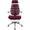 Ergonomická kancelářská židle FISH BONES PDH šedý plast, 26-07 vínová, 3D područky, sezení 8 hodin denně