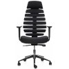 Ergonomická kancelářská židle FISH BONES s opěrkou hlavy, černý plast, černá 26-60, 3D područky, sezení 8 hodin denně