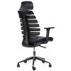 kancelářská židle FISH BONES PDH černý plast, černá 26-60, 3D područky, ergonomická, 8 hodin denně
