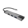 Natec multiport adaptér FOWLER GO HUB 5v1, 2X USB 3.0 HUB, HDMI 4K, USB-C PD, RJ45