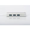 DIGITUS USB 3.0 HUB, 3 porty a Gigabit LAN adaptér 3xUSB A / F, 1xUSB A / M, 1xRJ45 LAN, Win / Mac OS
