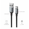 SWISSTEN DATOVÝ KABEL TEXTILE II USB / USB-C 1,5 M ČERNÝ