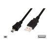 Digitus USB kabel USB A samec na B-mini 5pin samec, 2x stíněný, Měď, 3m, černý