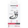 SWISSTEN NABÍJECÍ AUDIO ADAPTÉR TEXTILE LIGHTNING (samec) / 2x LIGHTNING (samice) 0,12 M ČERNÝ