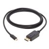 Adaptér USB-C / DisplayPort BiDirect, uzamykatelný konektor, 4K 60Hz, HDR (Samec/Samec), kabel 1.8m