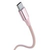 SWISSTEN DATOVÝ KABEL TEXTILE II USB-C / USB-C 1,5 M RŮŽOVÝ