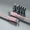 SWISSTEN DATOVÝ KABEL TEXTILE II USB-C / USB-C 1,5 M RŮŽOVÝ