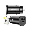 Baseus Rychlonabíječka do auta USB/USB-C QC 30W černá